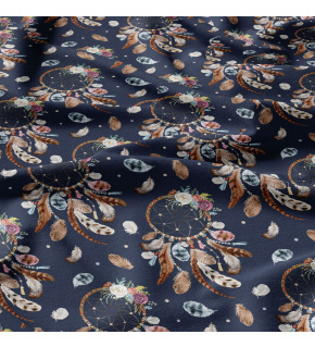 Children's cotton fabric by the meter Dreamcatcher on Blue
