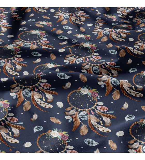 Children's cotton fabric by the meter Dreamcatcher on Blue