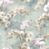 Velvet upholstery fabrics with print, White orchids