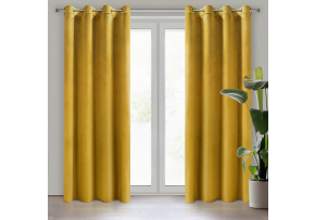 Decorative velvet curtain with eyelets MUSTARD 140x250 cm Decorative velvet curtain with eyelets MUSTARD 140x250 cm