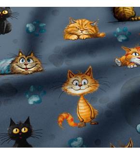 Cotton fabrics, Animals on blue, by the meter