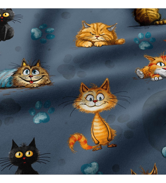Cotton fabrics, Animals on blue, by the meter