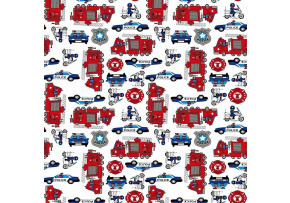 Children's cotton fabric by the meter Police on White