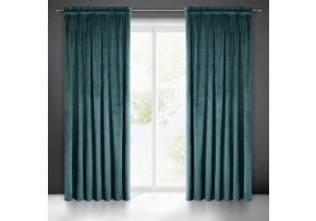 Decorative velvet curtain with pleating tape PETROL 140x270 cm Decorative velvet curtain with pleating tape PETROL 140x270 cm