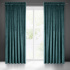 Decorative velvet curtain with pleating tape PETROL 140x270 cm