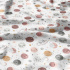 Cotton fabrics, by the meter. World of Planets, Brown on White
