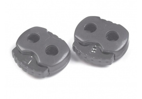 Cord locks with two holes 5 mm color gray