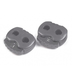Cord locks with two holes 5 mm color gray