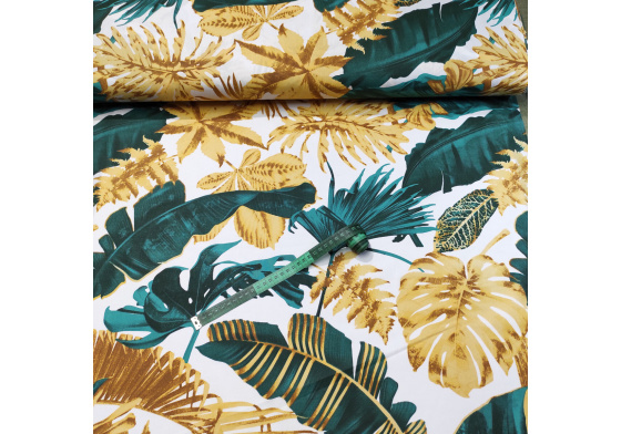 Cotton Fabric Monstera Emerald
