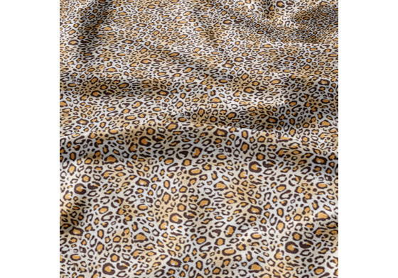 Cotton Fabric Leopard Brown