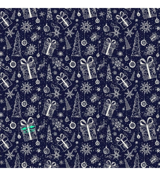 Vánoční bavlněná látka, metráž, šíře 160 cm, Vánoční vzor Granátovém