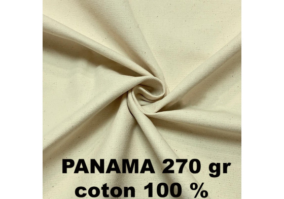 Panama pre-washed cotton fabric 270 gr/m2, Natural
