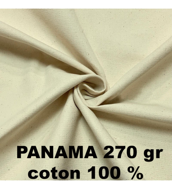 Panama pre-washed cotton fabric 270 gr/m2, Natural