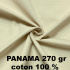 Panama pre-washed cotton fabric 270 gr/m2, Natural