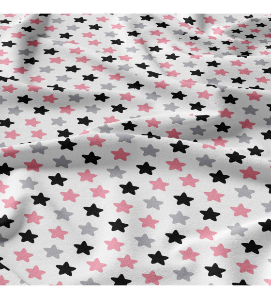 Children's cotton fabric 100% cotton, 125 g/m², width 160 cm, pink gingerbread on white