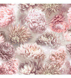 Velvet upholstery fabrics with print, Chrysanthemums