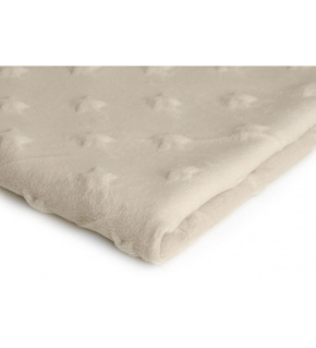 Minky fabric stars, 320 g/m², width 155 cm, by the meter, ecru