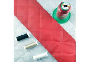 Eco-leather color Red quilted with ultrasound, faux leather by the meter Eco-leather color Red quilted with ultrasound, faux leather by the meter
