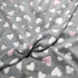Minky Beránek, 220 g/m², width 160 cm, fabric by the meter, pink and white hearts on grey