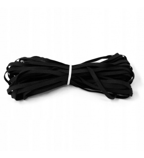 Flat rubber black 5 mm, by the meter