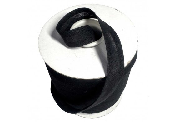 Cotton bias tape 18 mm color black