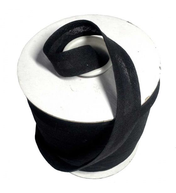 Cotton bias tape 18 mm color black