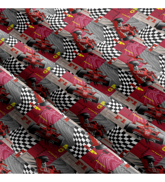 Children's cotton fabric by the meter Formula F1 sport