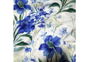 Cotton Fabric Flowers on White