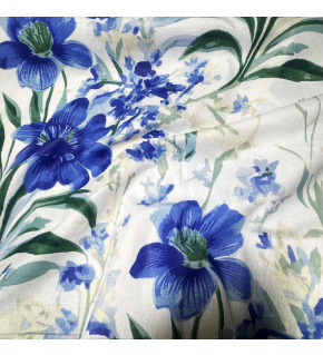Cotton fabric 100% cotton, 125 g/m², width 160 cm, flowers on white