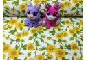 Cotton Fabric Sunflowers on White, 220 cm