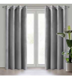Decorative velvet curtain with eyelets GREY 140x250 cm