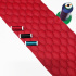 Eco-leather GEO color red quilted with black threads, faux leather by the meter