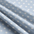 Children's cotton fabrics, by the meter. Dot 22 mm, White on Light.Blue