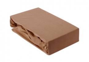 Fitted sheet 160x200 cm Jersey, color Cappuccino