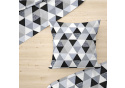 Cotton Fabric Triangles 9 cm, Grey and Black