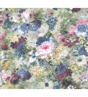 Velvet upholstery fabrics, by the meter. Peony flower garden