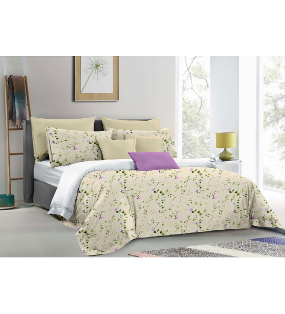 Flannel bedding with zipper, color Yellow, 140x200 cm