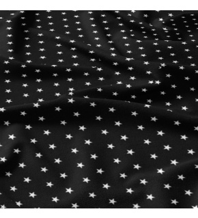 Children's cotton fabric 100% cotton, 125 g/m², width 160 cm, white stars on black