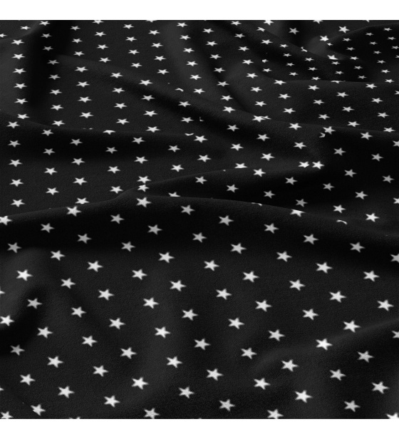 Children's cotton fabric 100% cotton, 125 g/m², width 160 cm, white stars on black