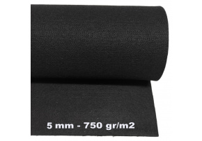 Technical felt 5 mm color Black, width 150 cm