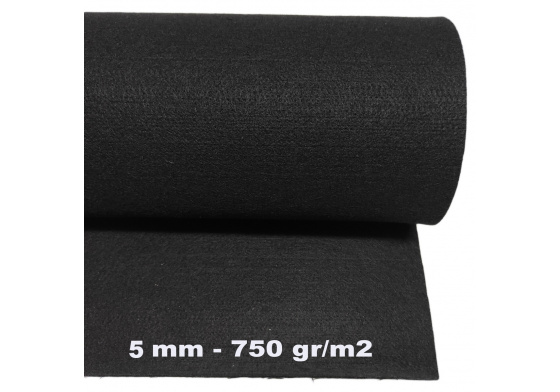 Technical felt 5 mm color Black, width 150 cm
