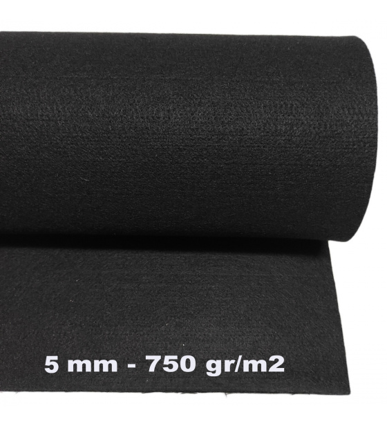 Technical felt 5 mm color Black, width 150 cm