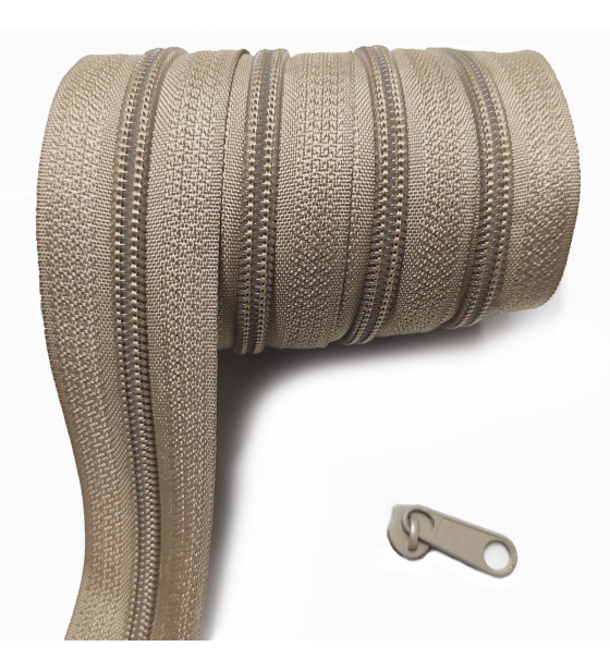 Zip spirálový Bežový 5 mm metráž 