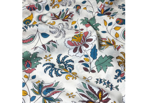 Cotton fabric Flowers on white, width 160 cm