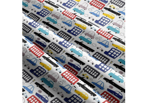 Children's cotton fabric by the meter Cars on Red Children's cotton fabric by the meter Cars on Red