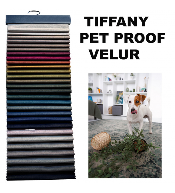 Sample of velour fabrics Tiffany, 17x19 cm