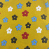 Percale cotton fabrics. Flowers on Mustard