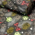 Christmas cotton fabric, by the meter, width 160 cm, Christmas motif on Graphite