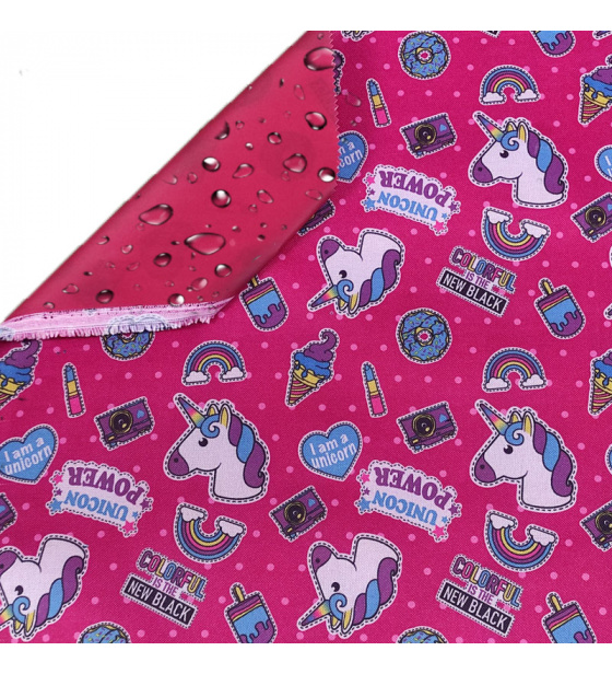 Waterproof fabrics CODURA Unicorn on red 1.50 m x 0.2 m