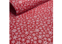 Christmas cotton fabric, by the meter, width 160 cm, White Snowflakes on Red